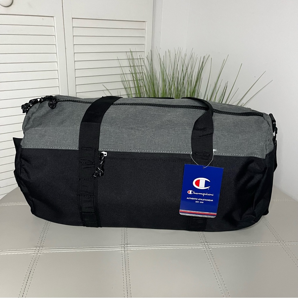 Champion Black and Gray Duffel Bag for Versatile Use